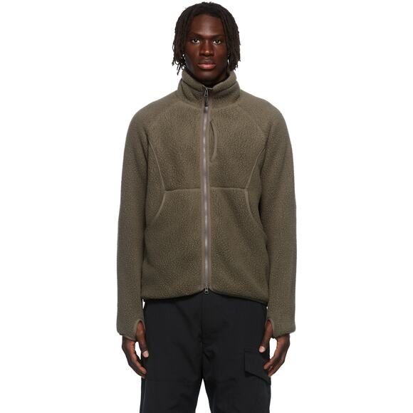 Snow Peak Khaki Sherpa Jacket, Zip Up, Thermal Boa Fleece - Picture 1 of 12
